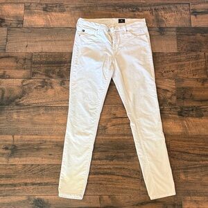 AG The Legging Ankle Super Skinny Ankle Winter White Corduroy Pants 28R